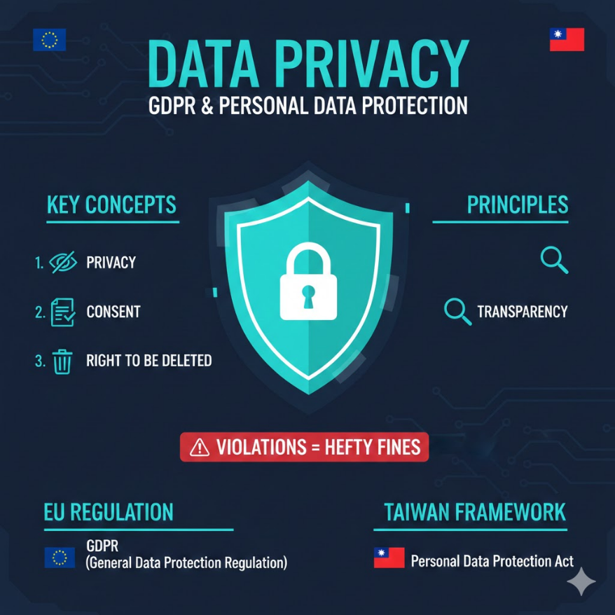 資料隱私與個資保護：GDPR、台灣個資法