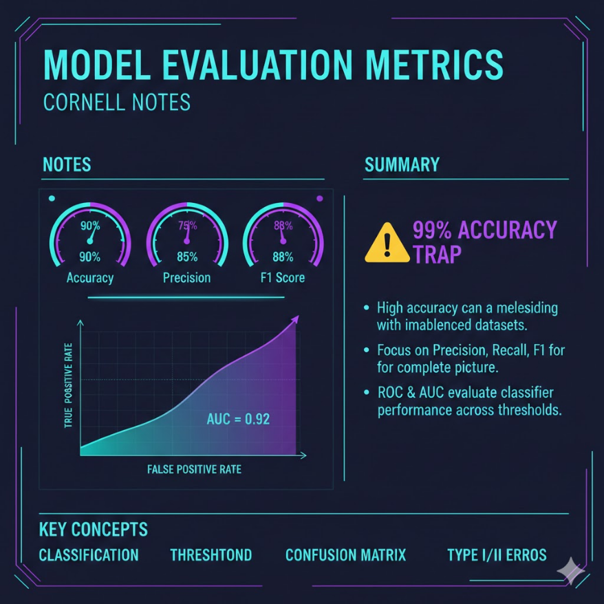 模型評估指標：準確率、精確率、召回率、F1、AUC