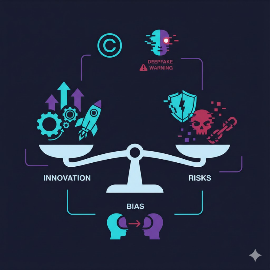 生成式 AI 的倫理爭議：著作權、深偽、工作取代