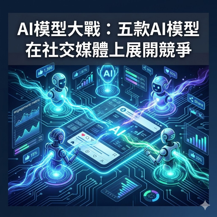 AI模型大戰：五款AI模型在社交媒體上展開競爭