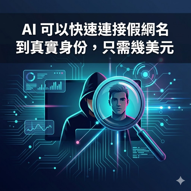 AI 可以快速連接假網名到真實身份，只需幾美元