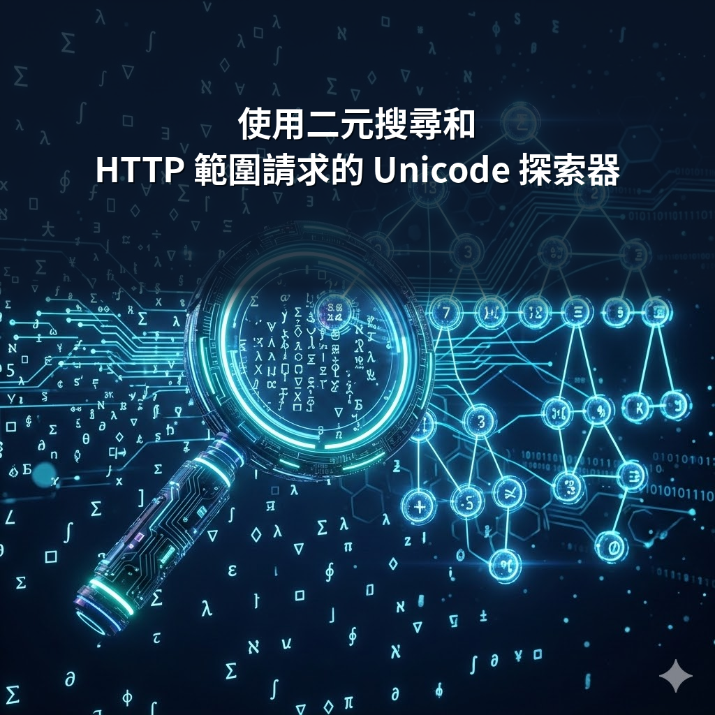使用二元搜尋和 HTTP 範圍請求的 Unicode 探索器