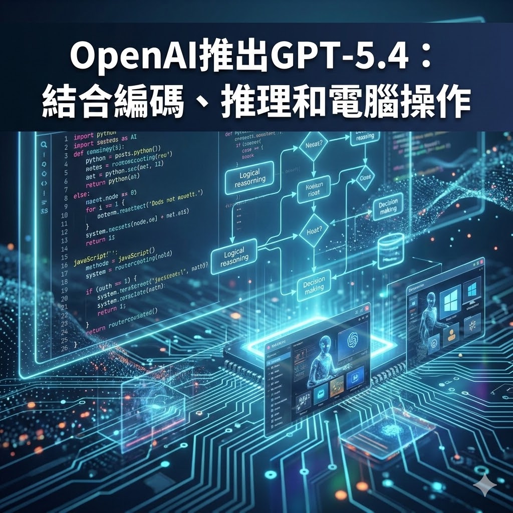 OpenAI推出GPT-5.4：結合編碼、推理和電腦操作