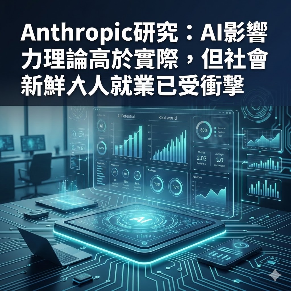 Anthropic研究：AI影響力理論高於實際，但社會新鮮人就業已受衝擊