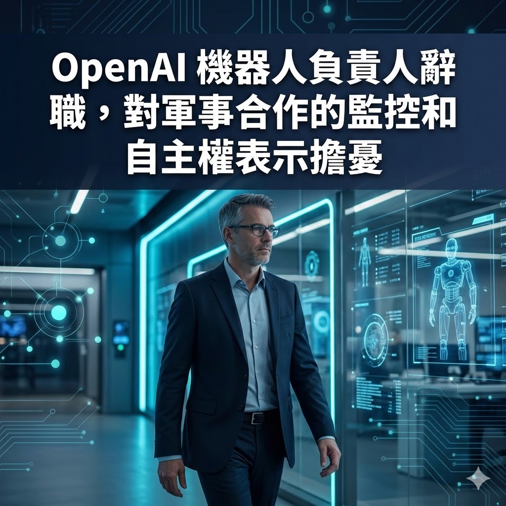 OpenAI 機器人負責人辭職，對軍事合作的監控和自主權表示擔憂