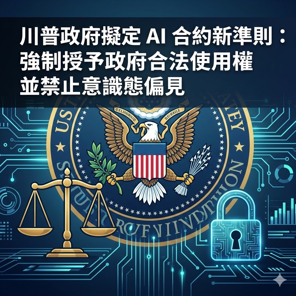 川普政府擬定 AI 合約新準則：強制授予政府合法使用權並禁止意識形態偏見