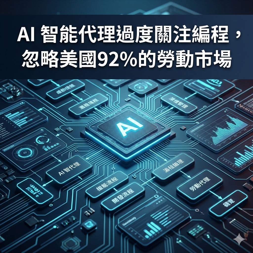 AI 智能代理過度關注編程，忽略美國92%的勞動市場