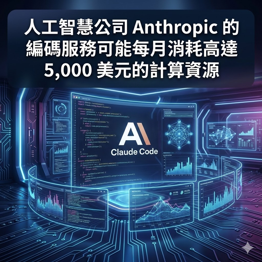 人工智慧公司 Anthropic 的編碼服務可能每月消耗高達 5,000 美元的計算資源