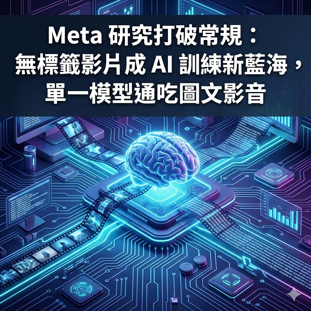 Meta 研究打破常規：無標籤影片成 AI 訓練新藍海，單一模型通吃圖文影音
