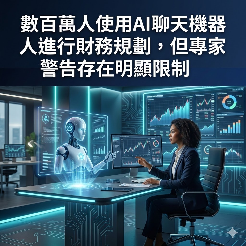 數百萬人使用AI聊天機器人進行財務規劃，但專家警告存在明顯限制