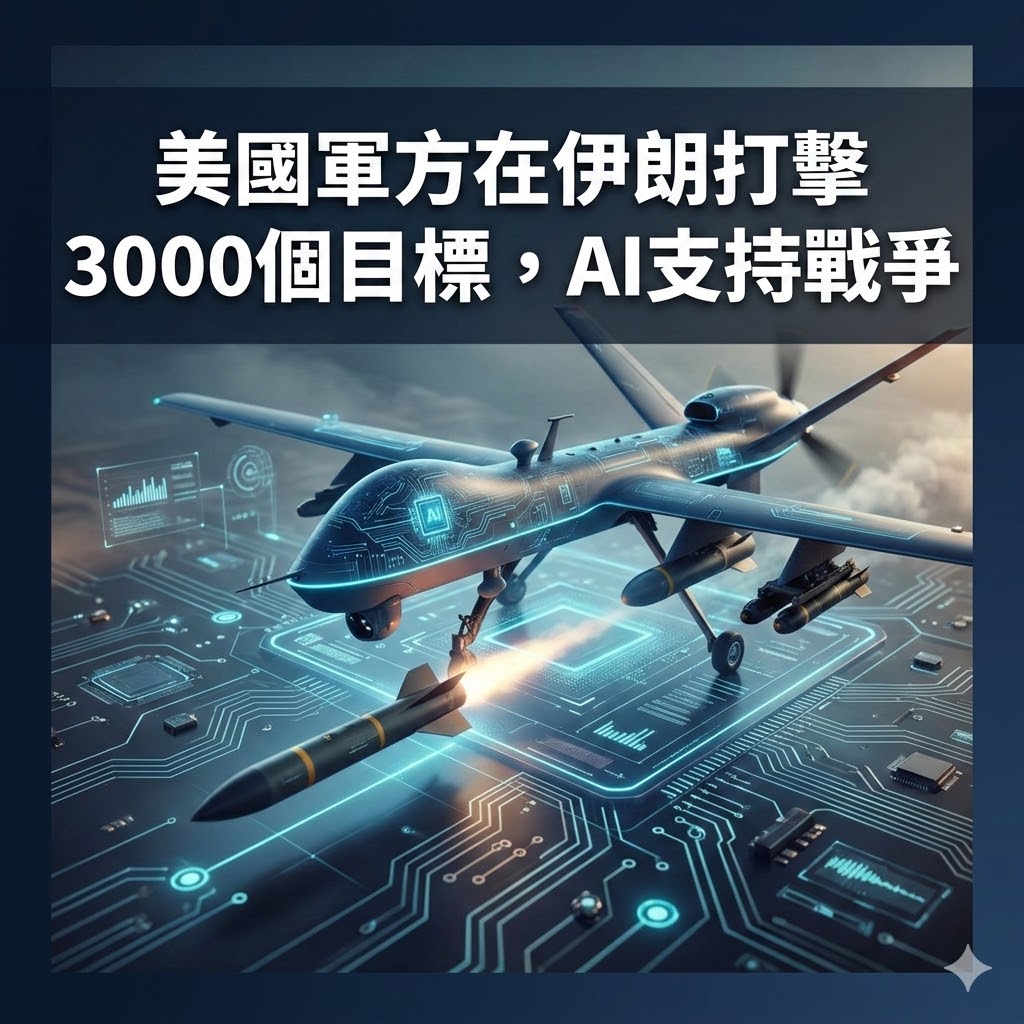 美國軍方在伊朗打擊3000個目標，AI支持戰爭