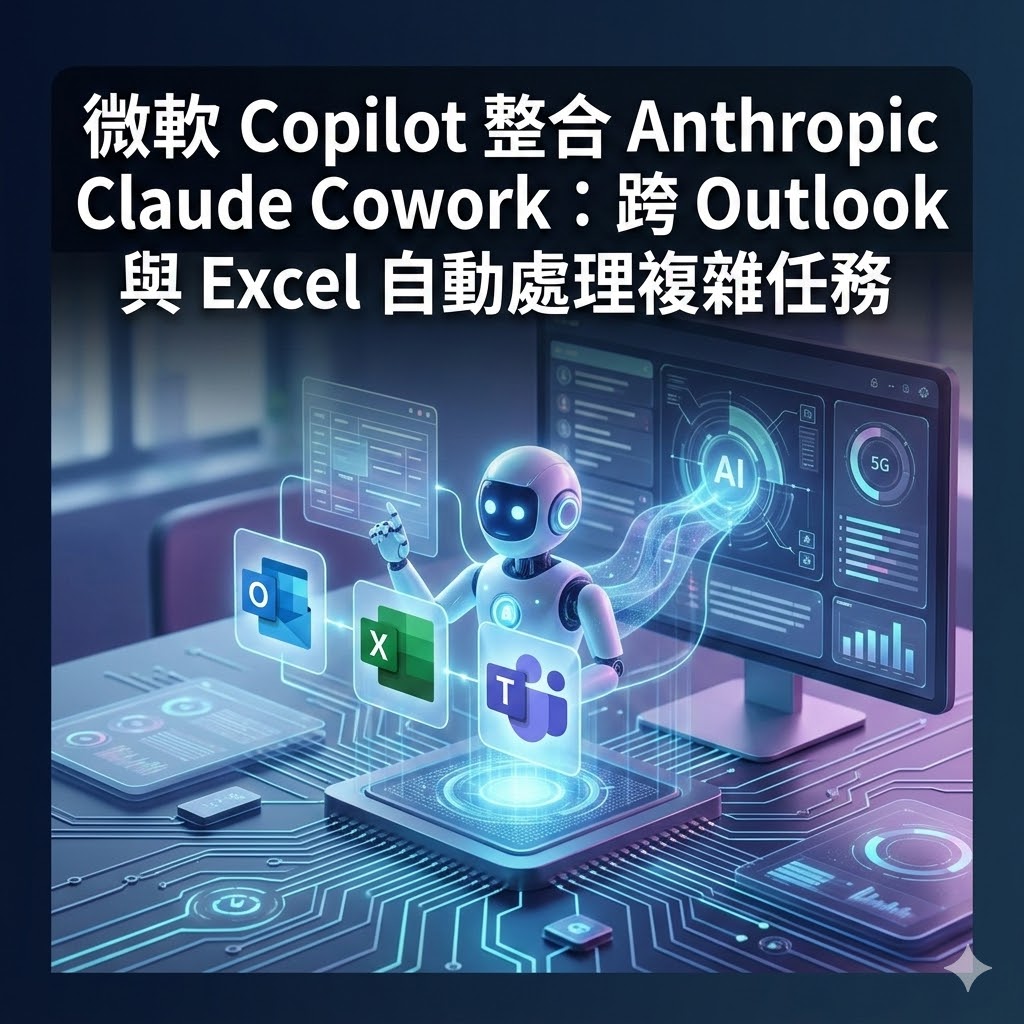 微軟 Copilot 整合 Anthropic Claude Cowork：跨 Outlook 與 Excel 自動處理複雜任務