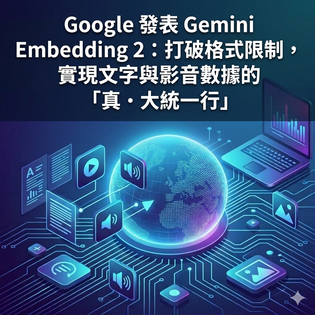 Google 發表 Gemini Embedding 2：打破格式限制，實現文字與影音數據的「真．大統一行」