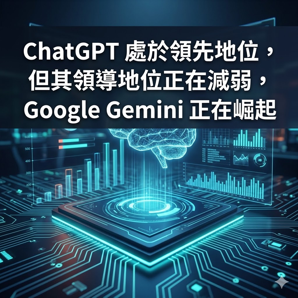 ChatGPT 處於領先地位，但其領導地位正在減弱，Google Gemini 正在崛起