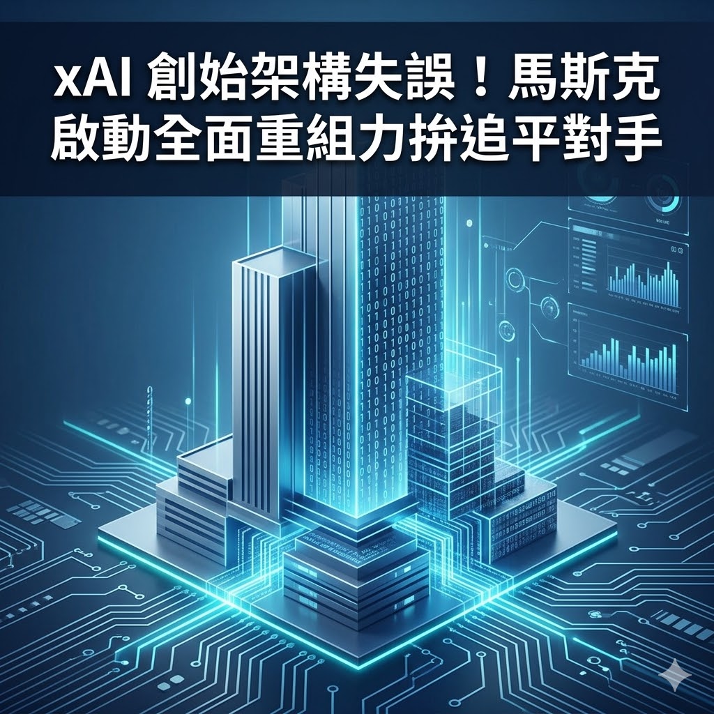 xAI 創始架構失誤！馬斯克啟動全面重組力拚追平對手