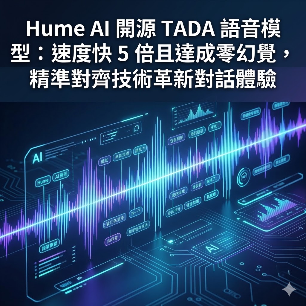 Hume AI 開源 TADA 語音模型：速度快 5 倍且達成零幻覺，精準對齊技術革新對話體驗