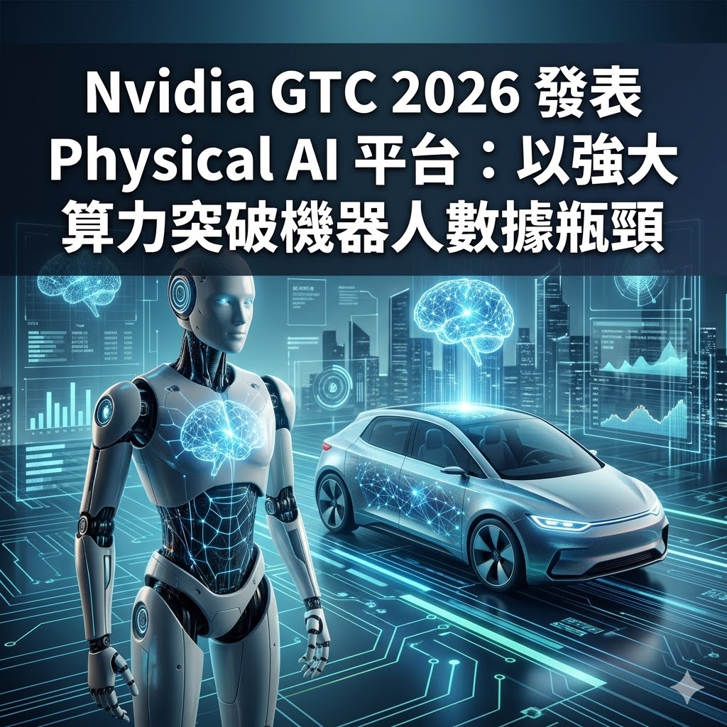 Nvidia GTC 2026 發表 Physical AI 平台：以強大算力突破機器人數據瓶頸