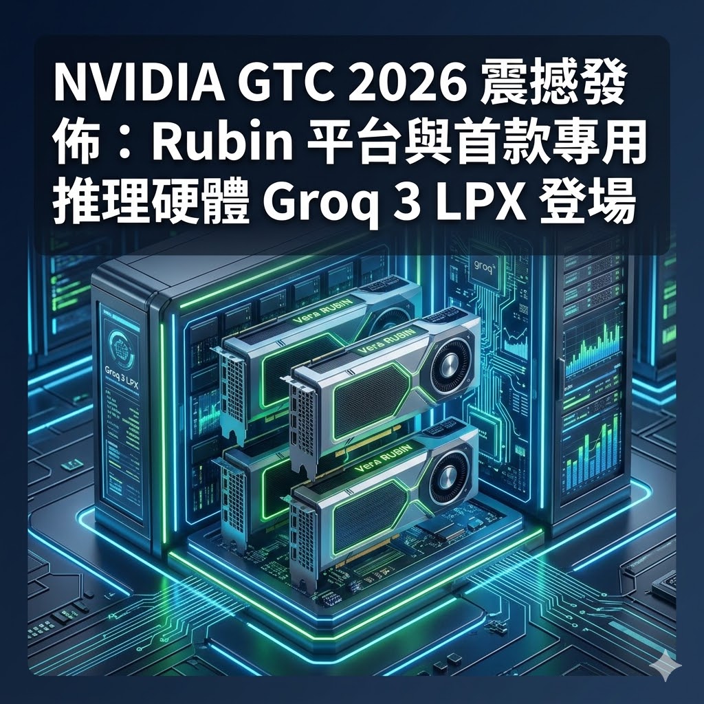 NVIDIA GTC 2026 震撼發佈：Rubin 平台與首款專用推理硬體 Groq 3 LPX 登場