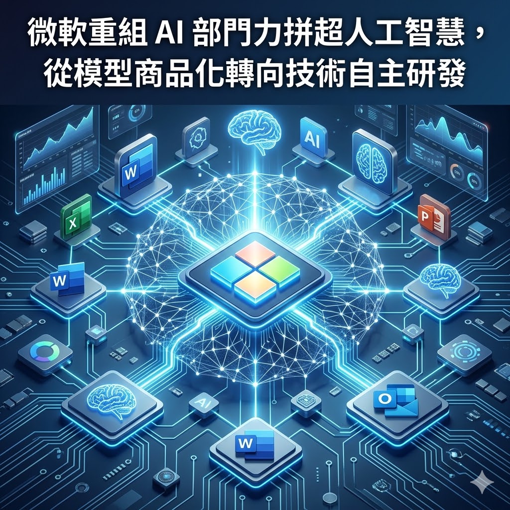 微軟重組 AI 部門力拼超人工智慧，從模型商品化轉向技術自主研發