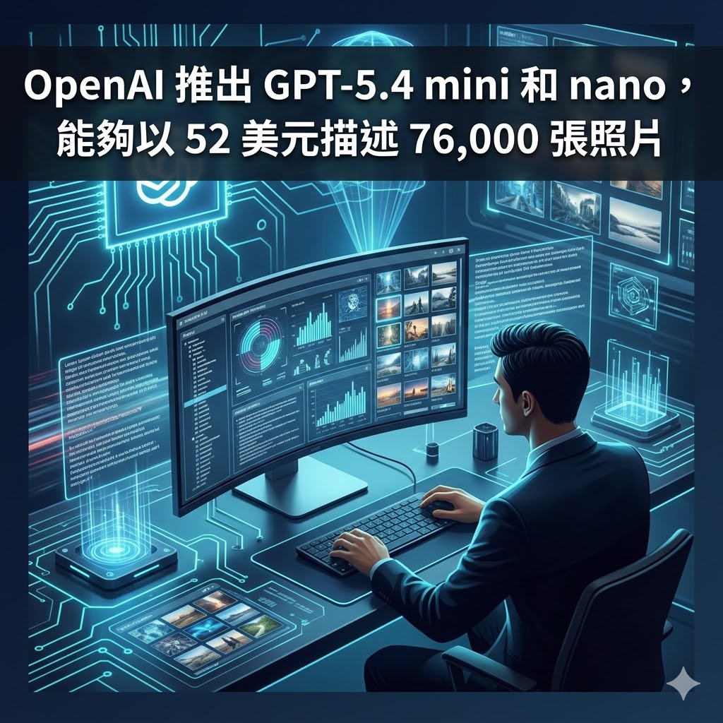 OpenAI 推出 GPT-5.4 mini 和 nano，能夠以 52 美元描述 76,000 張照片