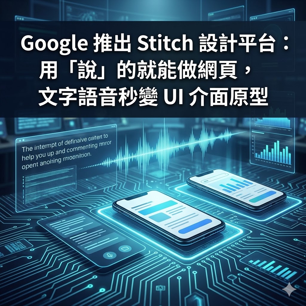 Google 推出 Stitch 設計平台：用「說」的就能做網頁，文字語音秒變 UI 介面原型
