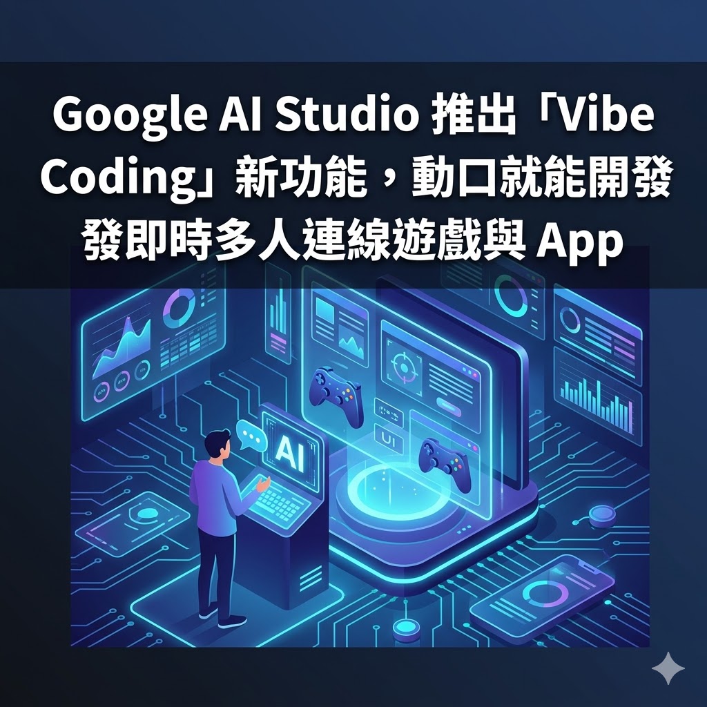 Google AI Studio 推出「Vibe Coding」新功能，動口就能開發即時多人連線遊戲與 App