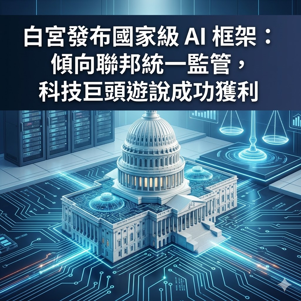 白宮發布國家級 AI 框架：傾向聯邦統一監管，科技巨頭遊說成功獲利