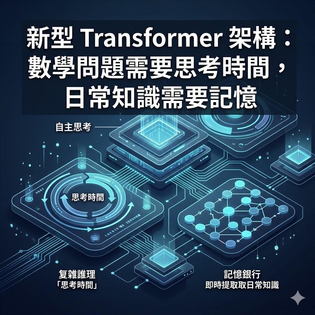 新型 Transformer 架構：數學問題需要思考時間，日常知識需要記憶