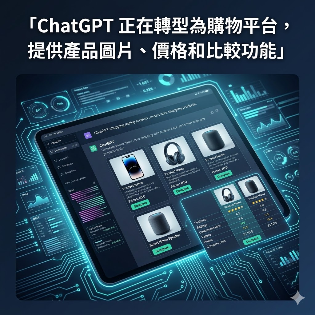ChatGPT 正在轉型為購物平台，提供產品圖片、價格和比較功能