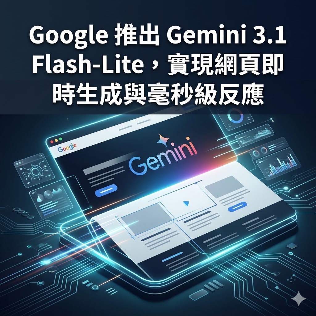 Google 推出 Gemini 3.1 Flash-Lite，實現網頁即時生成與毫秒級反應