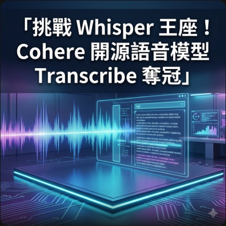 挑戰 Whisper 王座！Cohere 開源語音模型 Transcribe 奪冠