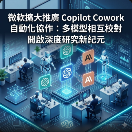 微軟擴大推廣 Copilot Cowork 自動化協作：多模型相互校對開啟深度研究新紀元