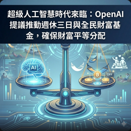 超級人工智慧時代來臨：OpenAI 提議推動週休三日與全民財富基金，確保財富平等分配