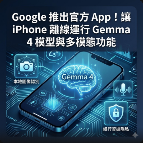 Google 推出官方 App！讓 iPhone 離線運行 Gemma 4 模型與多模態功能
