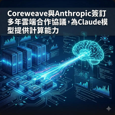Coreweave與Anthropic簽訂多年雲端合作協議，為Claude模型提供計算能力