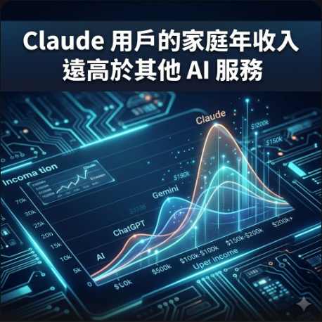 Claude 用戶的家庭年收入遠高於其他 AI 服務