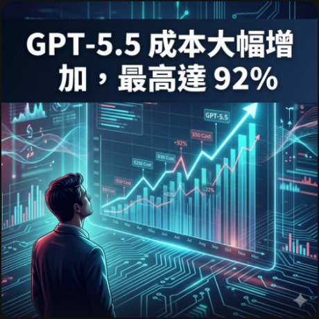 GPT-5.5 成本大幅增加，最高達 92%