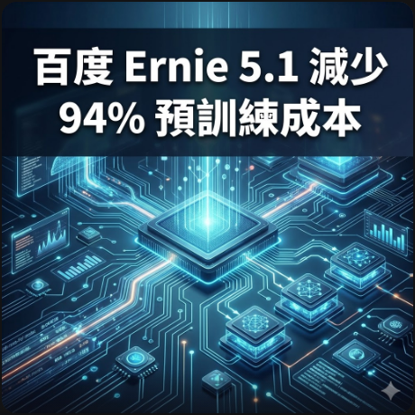 百度 Ernie 5.1 減少 94% 預訓練成本