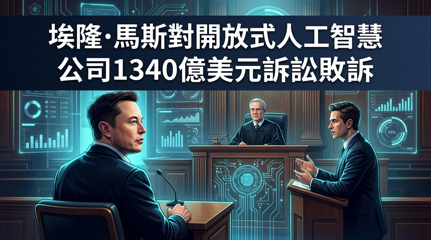 埃隆·馬斯對開放式人工智慧公司1340億美元訴訟敗訴