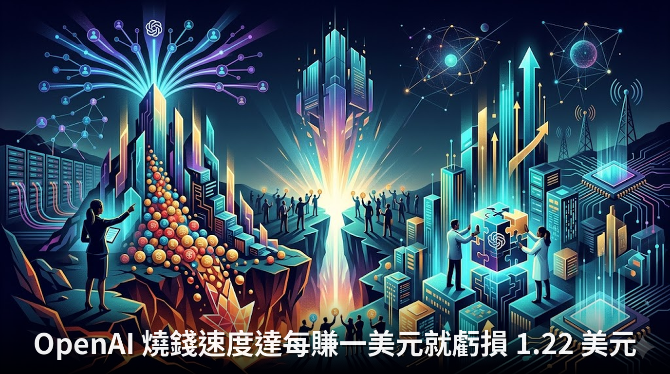 OpenAI 燒錢速度達每賺一美元就虧損 1.22 美元