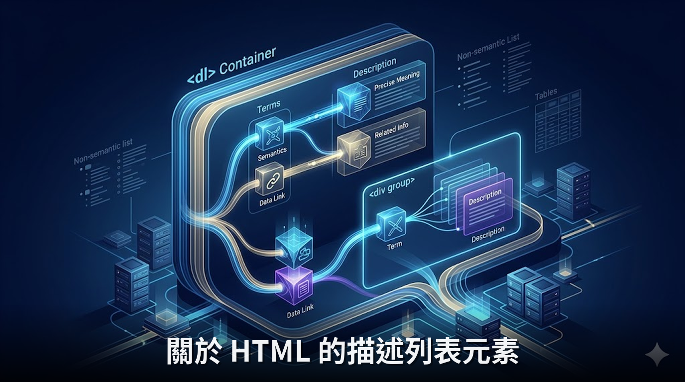 關於 HTML 的描述列表元素