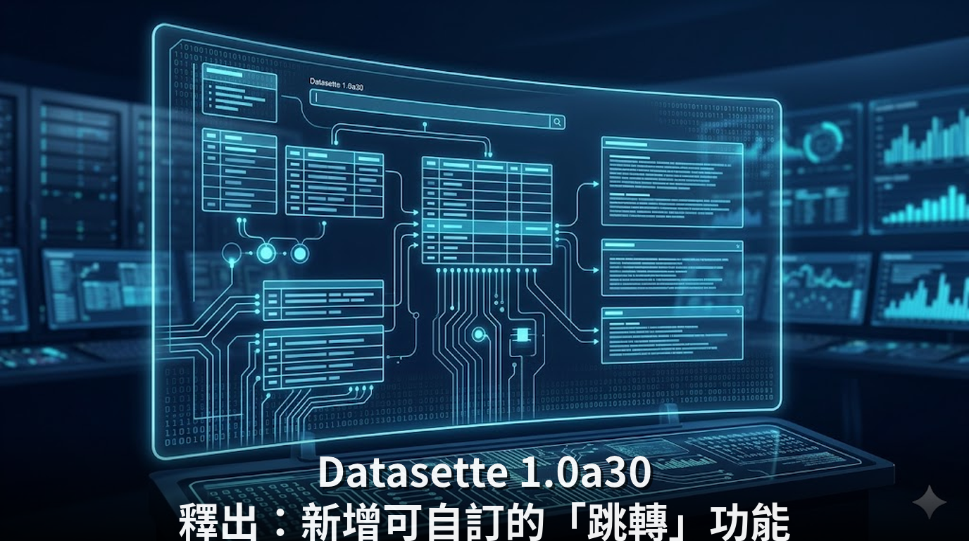 Datasette 1.0a30 釋出：新增可自訂的「跳轉」功能