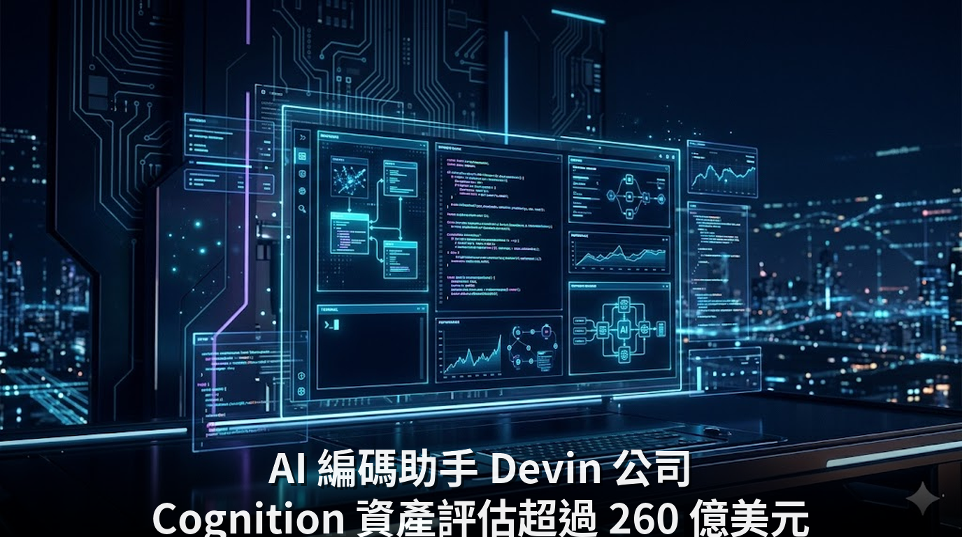 AI 編碼助手 Devin 公司 Cognition 資產評估超過 260 億美元