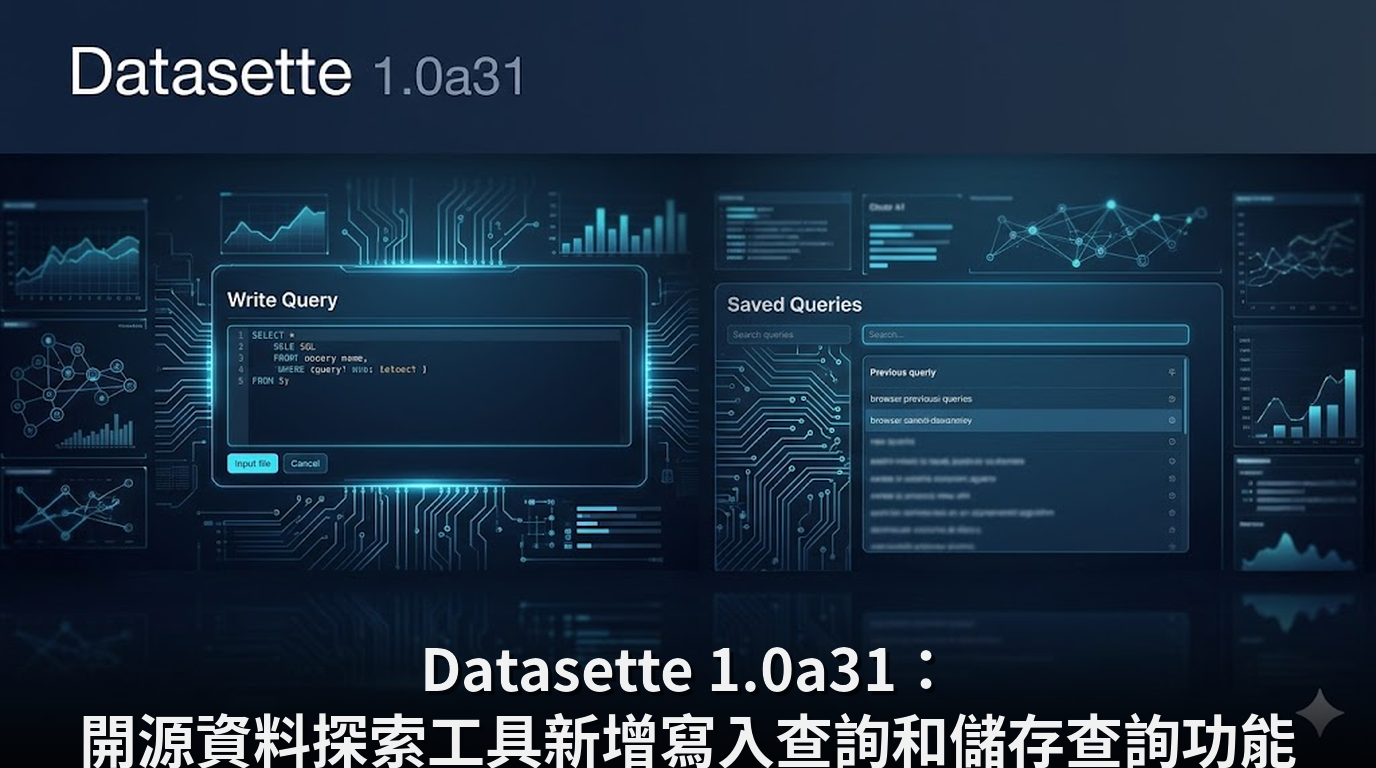 Datasette 1.0a31：開源資料探索工具新增寫入查詢和儲存查詢功能