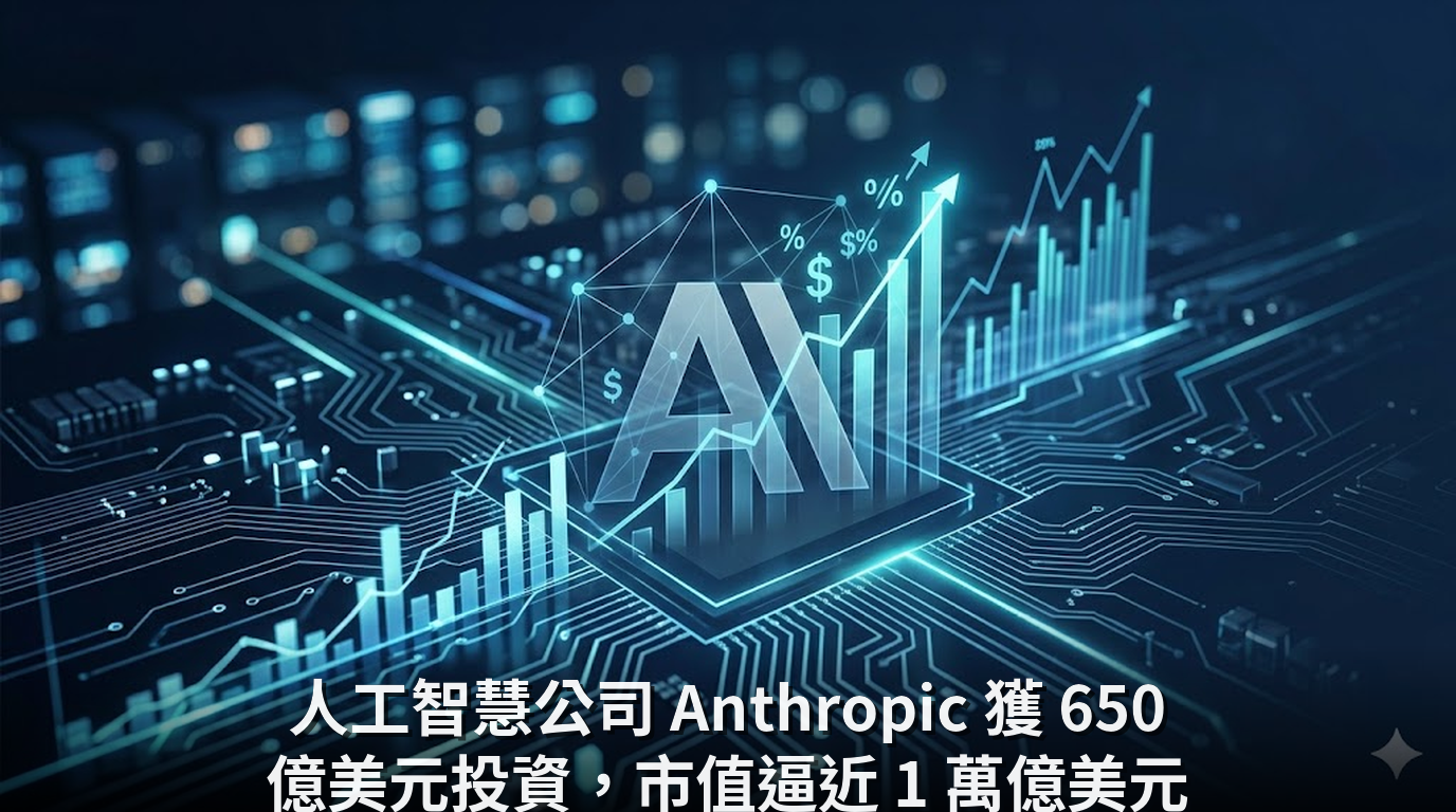 人工智慧公司 Anthropic 獲 650 億美元投資，市值逼近 1 萬億美元