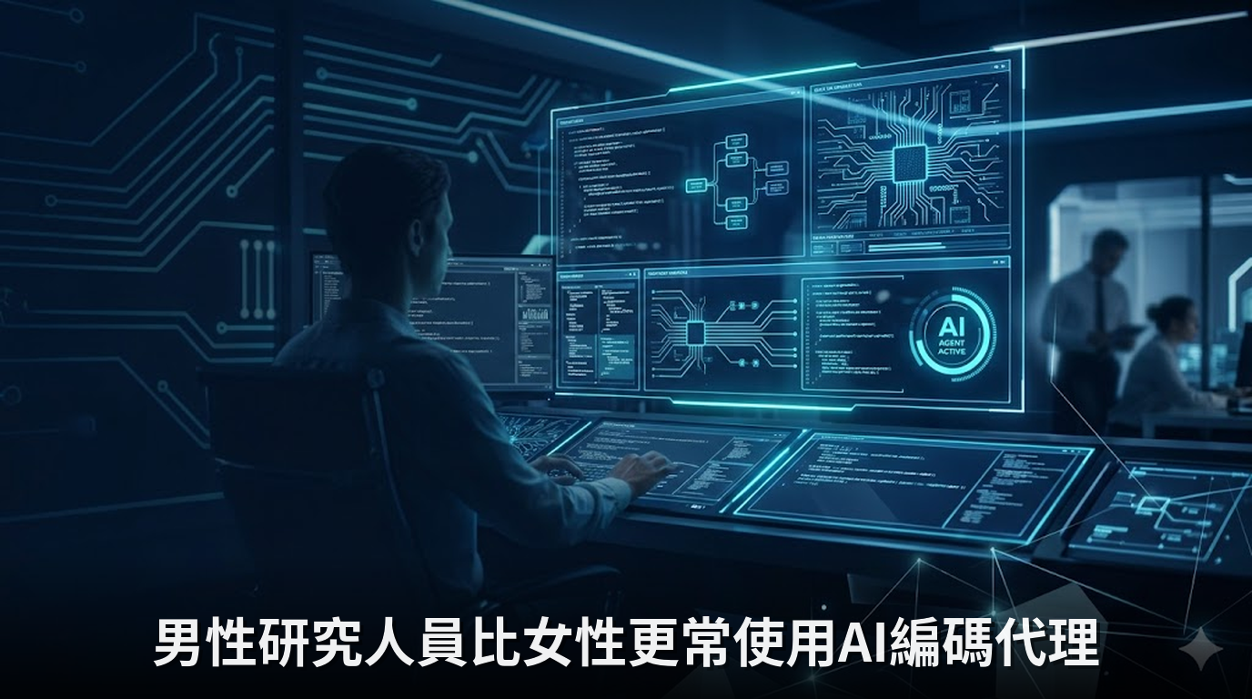 男性研究人員比女性更常使用AI編碼代理