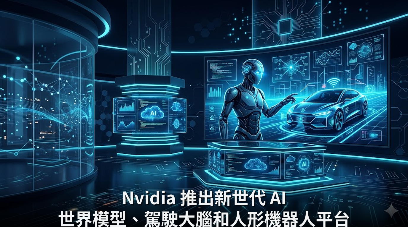 Nvidia 推出新世代 AI 世界模型、駕駛大腦和人形機器人平台