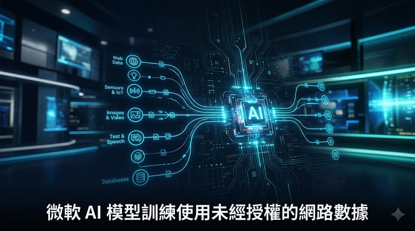 微軟 AI 模型訓練使用未經授權的網路數據