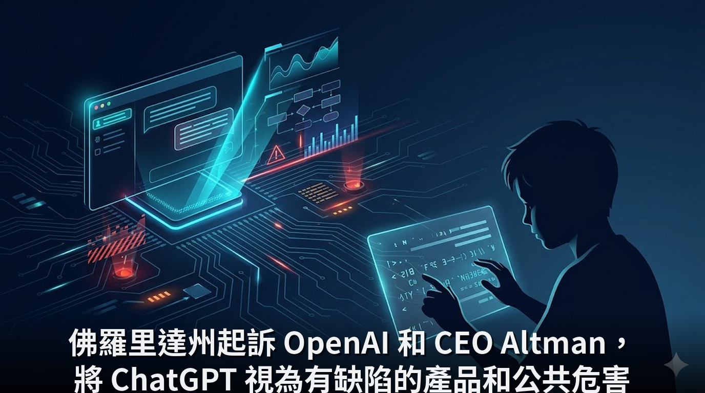 佛羅里達州起訴 OpenAI 和 CEO Altman，將 ChatGPT 視為有缺陷的產品和公共危害