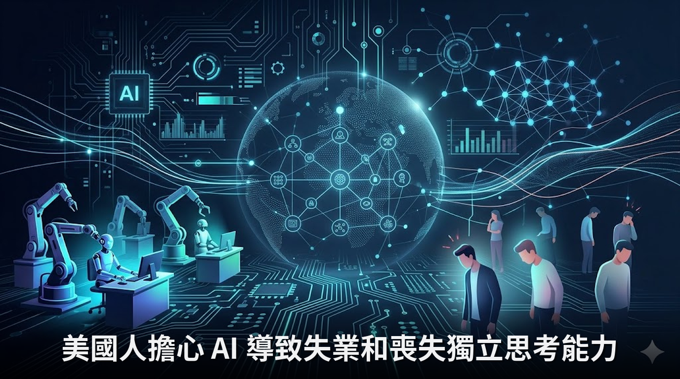 美國人擔心 AI 導致失業和喪失獨立思考能力